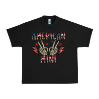 Black american mini Urban Heavy Tee - CowhideDigitalArt