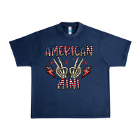 Navy american mini Urban Heavy Tee - CowhideDigitalArt
