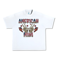 White american mini Urban Heavy Tee - CowhideDigitalArt