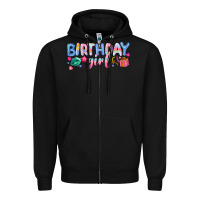 Black birthday girl Zipper Hoodie - NancyCooperArtShop