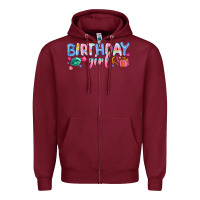 Burgundy birthday girl Zipper Hoodie - NancyCooperArtShop