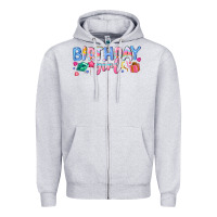 Heather Grey birthday girl Zipper Hoodie - NancyCooperArtShop