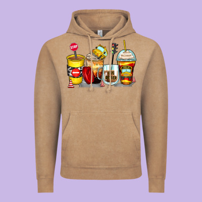 Bus Driver Coffee Cups Vintage Hoodie Designed By Zillion Design Studio