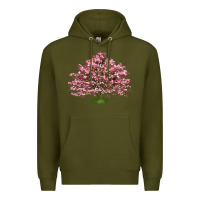 Army Green Flowering Dogwood Tree Premium Hoodie - LillyAllenDesigns