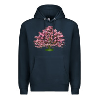 Navy Flowering Dogwood Tree Premium Hoodie - LillyAllenDesigns