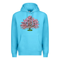 Ocean Blue Flowering Dogwood Tree Premium Hoodie - LillyAllenDesigns