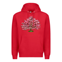 Red Flowering Dogwood Tree Premium Hoodie - LillyAllenDesigns