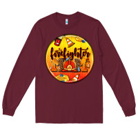 Burgundy firefighter coasters Long Sleeve Tee - AdoDesignShop