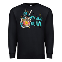 Black staying alive Premium Sweatshirt - MaliasSmallBusiness