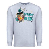 Heather Grey staying alive Premium Sweatshirt - MaliasSmallBusiness