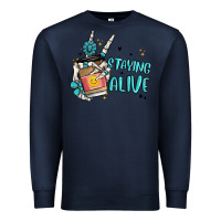 Navy staying alive Premium Sweatshirt - MaliasSmallBusiness