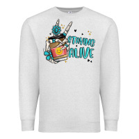 Oatmeal Heather staying alive Premium Sweatshirt - MaliasSmallBusiness