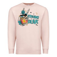 Pale Pink staying alive Premium Sweatshirt - MaliasSmallBusiness