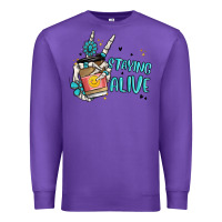 Purple staying alive Premium Sweatshirt - MaliasSmallBusiness