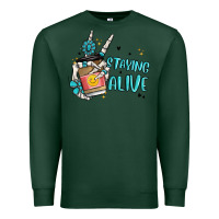 Sports Green staying alive Premium Sweatshirt - MaliasSmallBusiness