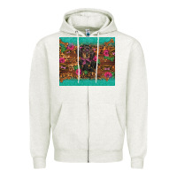 Oatmeal Heather dachshund Zipper Hoodie - BarkalooDesign