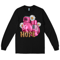 Black Breast Cancer Boxing Gloves Long Sleeve Tee - Artiststas