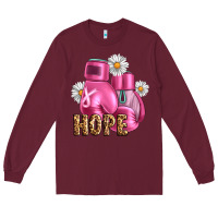 Burgundy Breast Cancer Boxing Gloves Long Sleeve Tee - Artiststas