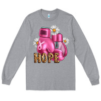 Heather Grey Breast Cancer Boxing Gloves Long Sleeve Tee - Artiststas