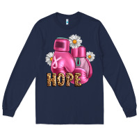 Navy Breast Cancer Boxing Gloves Long Sleeve Tee - Artiststas