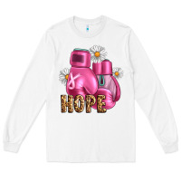 White Breast Cancer Boxing Gloves Long Sleeve Tee - Artiststas
