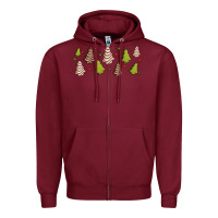 Burgundy Christmas cakes Zipper Hoodie - Jasminsmagicworld