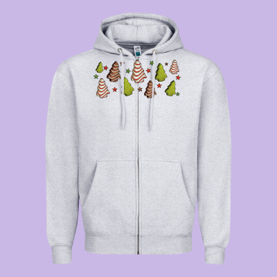 Christmas Cakes Zipper Hoodie Designed By Jasminsmagicworld