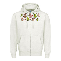 Oatmeal Heather Christmas cakes Zipper Hoodie - Jasminsmagicworld