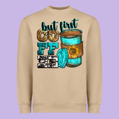 But First Coffee Heavyweight Sweatshirt Designed By Zillion Design Studio