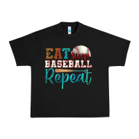 Black eat sleep baseball repeat Urban Heavy Tee - HRA Design Shop
