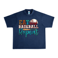 Navy eat sleep baseball repeat Urban Heavy Tee - HRA Design Shop