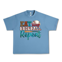 Pebble Blue eat sleep baseball repeat Urban Heavy Tee - HRA Design Shop