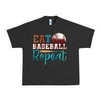 Pigment Black eat sleep baseball repeat Urban Heavy Tee - HRA Design Shop