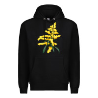 Black Botanical Goldenrod Premium Hoodie - LillyAllenDesigns