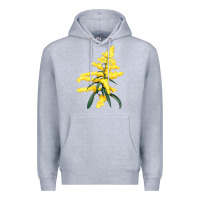 Heather Grey Botanical Goldenrod Premium Hoodie - LillyAllenDesigns