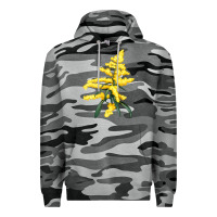 Slate Camo Botanical Goldenrod Premium Hoodie - LillyAllenDesigns