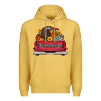 Antique Gold thanksgiving truck turkey pumpkin Premium Hoodie - AdoDesignShop