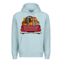 Blue Mist thanksgiving truck turkey pumpkin Premium Hoodie - AdoDesignShop