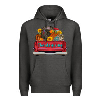 Charcoal Heather thanksgiving truck turkey pumpkin Premium Hoodie - AdoDesignShop