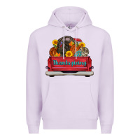 Lilac thanksgiving truck turkey pumpkin Premium Hoodie - AdoDesignShop