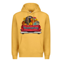 Mustard thanksgiving truck turkey pumpkin Premium Hoodie - AdoDesignShop