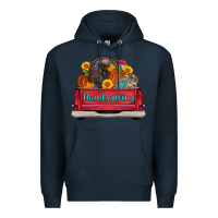 Navy thanksgiving truck turkey pumpkin Premium Hoodie - AdoDesignShop