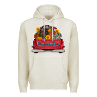 Oatmeal Heather thanksgiving truck turkey pumpkin Premium Hoodie - AdoDesignShop