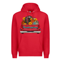 Red thanksgiving truck turkey pumpkin Premium Hoodie - AdoDesignShop