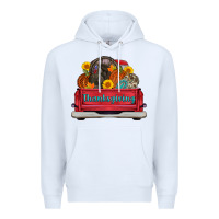 White thanksgiving truck turkey pumpkin Premium Hoodie - AdoDesignShop