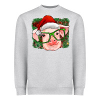 Heather Grey christmas pig Heavyweight Sweatshirt - RanaPortraitStore
