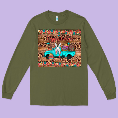 Happy Easter Truck Long Sleeve Tee Designed By Jahusdesignshop