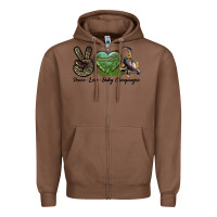 Chestnut Leopard Peace Love Baby Chimpanzee Zipper Hoodie - LillyAllenDesigns