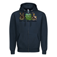 Navy Leopard Peace Love Baby Chimpanzee Zipper Hoodie - LillyAllenDesigns
