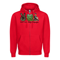 Red Leopard Peace Love Baby Chimpanzee Zipper Hoodie - LillyAllenDesigns